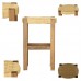 Wooden Wicker Braided Big Size Stool Natural Color