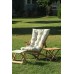 Folding Wooden Sunbed Set for 2 People with Water-Resistant Cushions and Footstool (Ecru)
