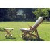 Folding Wooden Sunbed with Cream Waterproof Cushion and Footstool