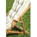 Folding Wooden Sunbed Set for 2 People with Water-Resistant Cushions and Footstool (Ecru)