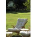 Folding Wooden Sunbed Set for 2 People with Water-Resistant Cushions and Footstool (Ecru)