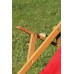 Folding Wooden Sunbed Set for 2 People with Water-Resistant Cushions and Footstool (Red)
