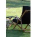 Folding Wooden Sunbed with Black Waterproof Cushion and Footstool